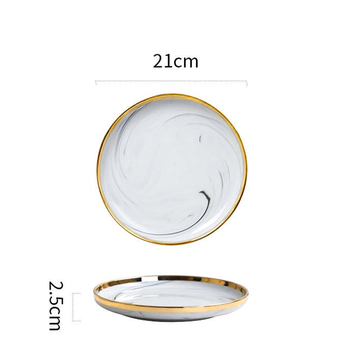 Farfurie pentru aperitiv cu marginea aurie
