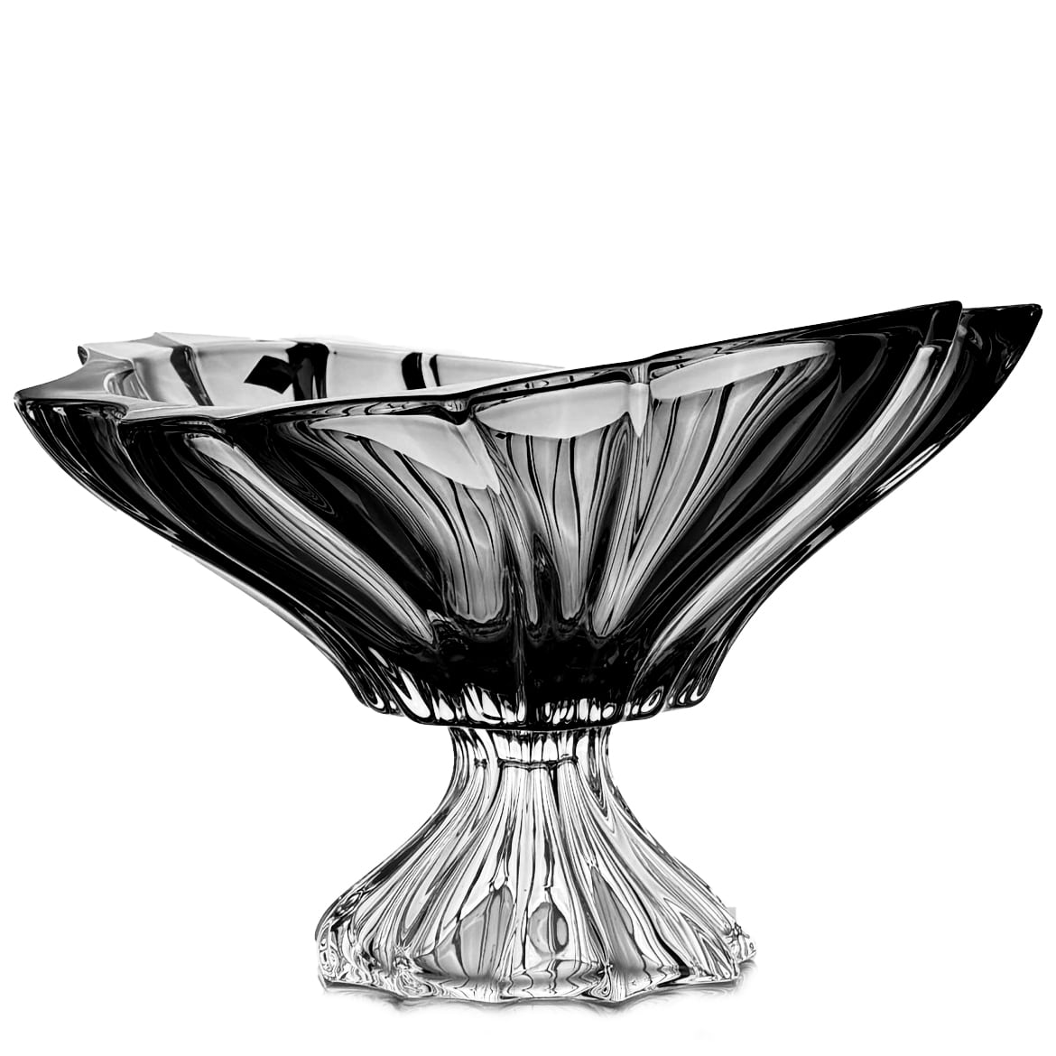 Bol gri pe picior din cristal Bohemia