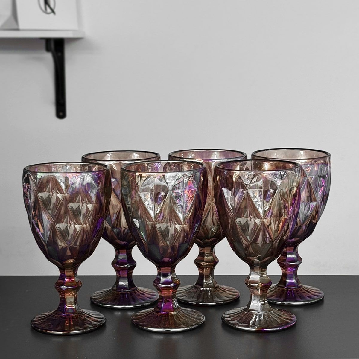 Set de 6 pahare rosii pentru vin
