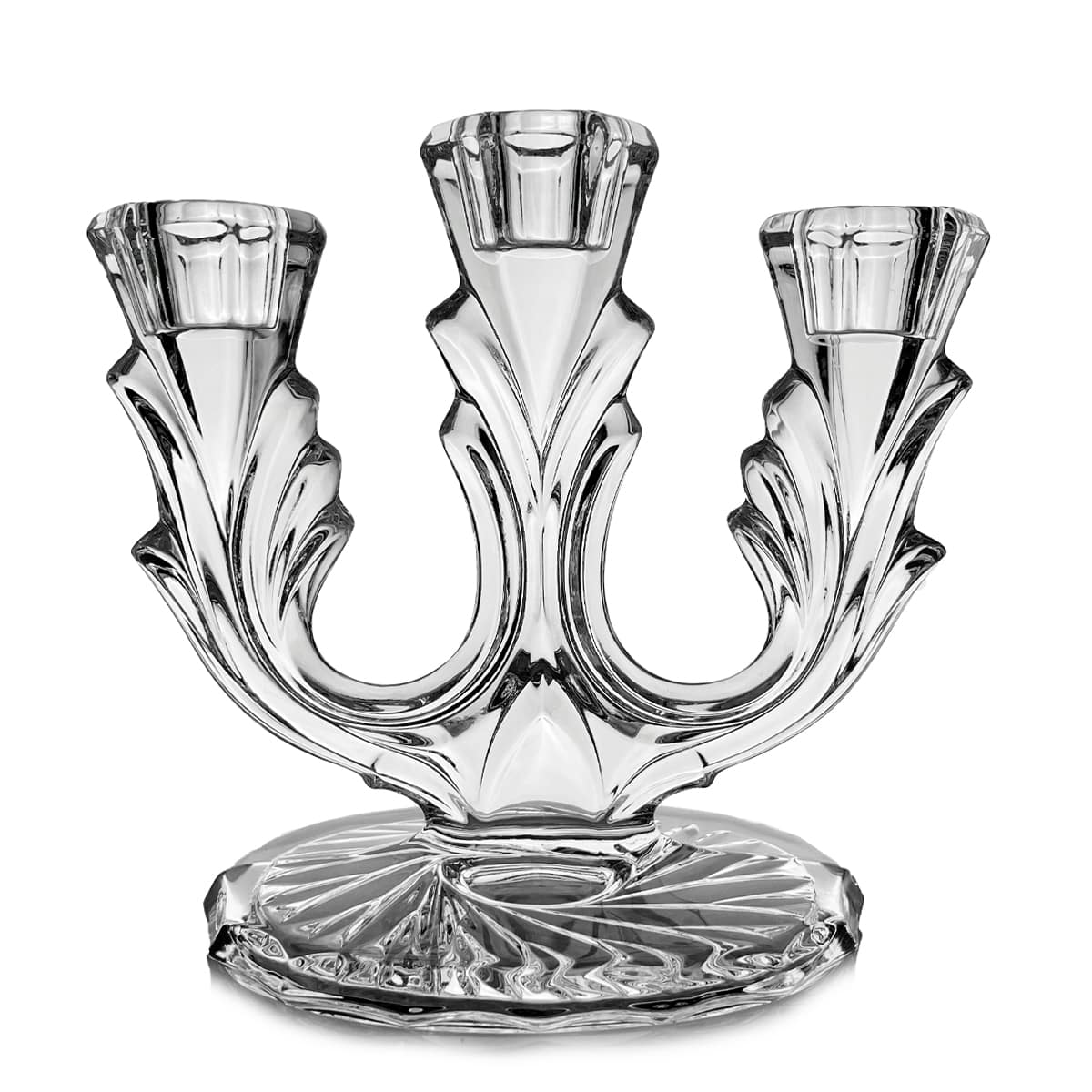 sfesnic cu 3 brate din cristal Bohemia