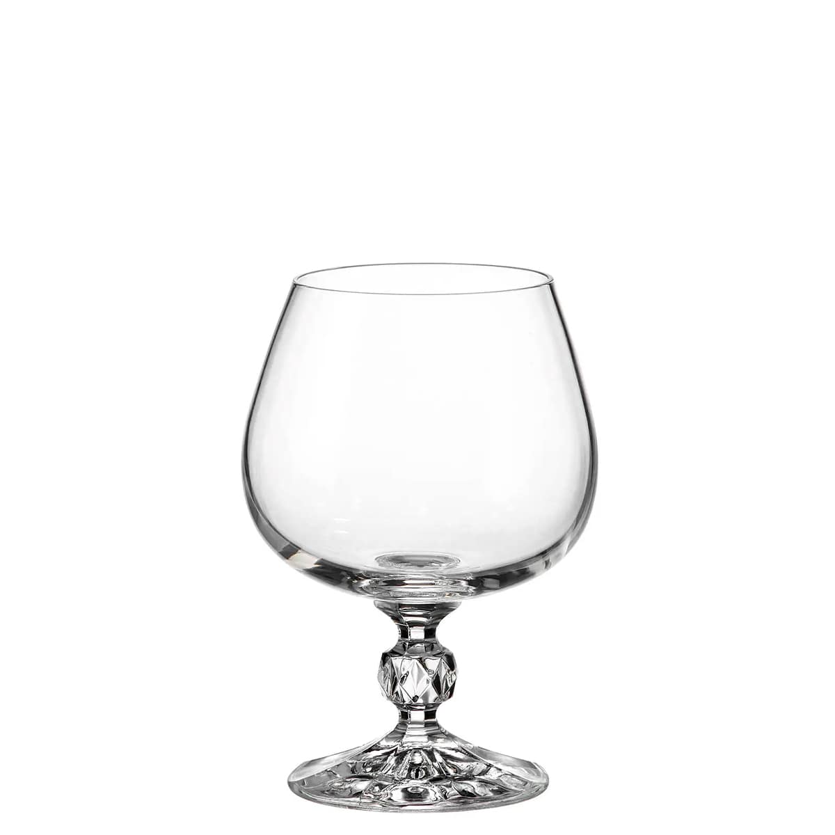 pahar pentru cognac cu picior decorat din sticla Bohemia