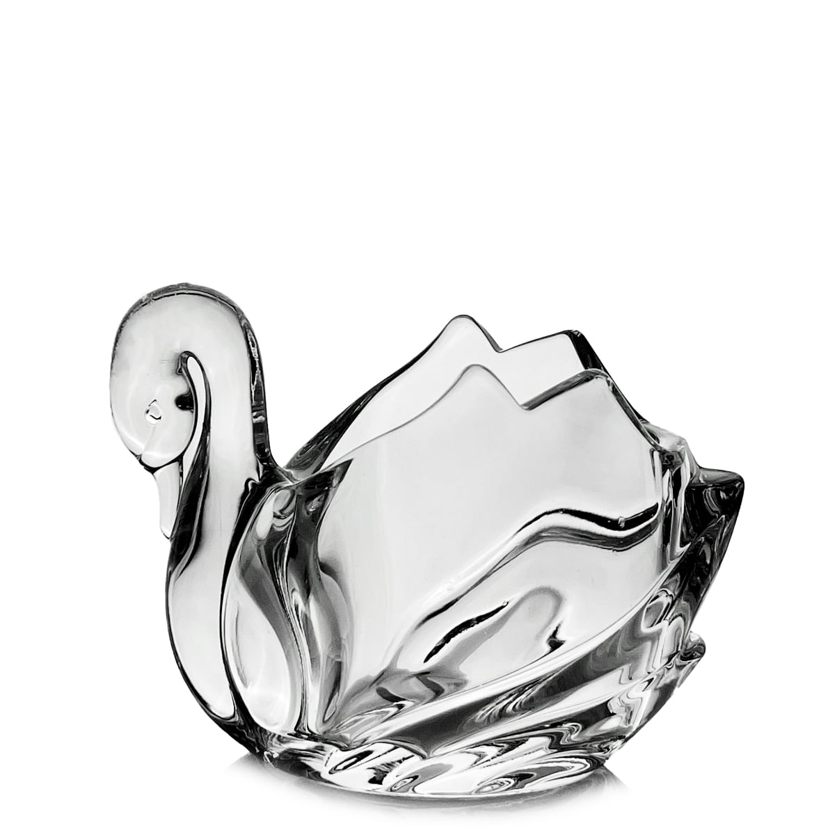 suport pentru gem din cristal in forma de lebada