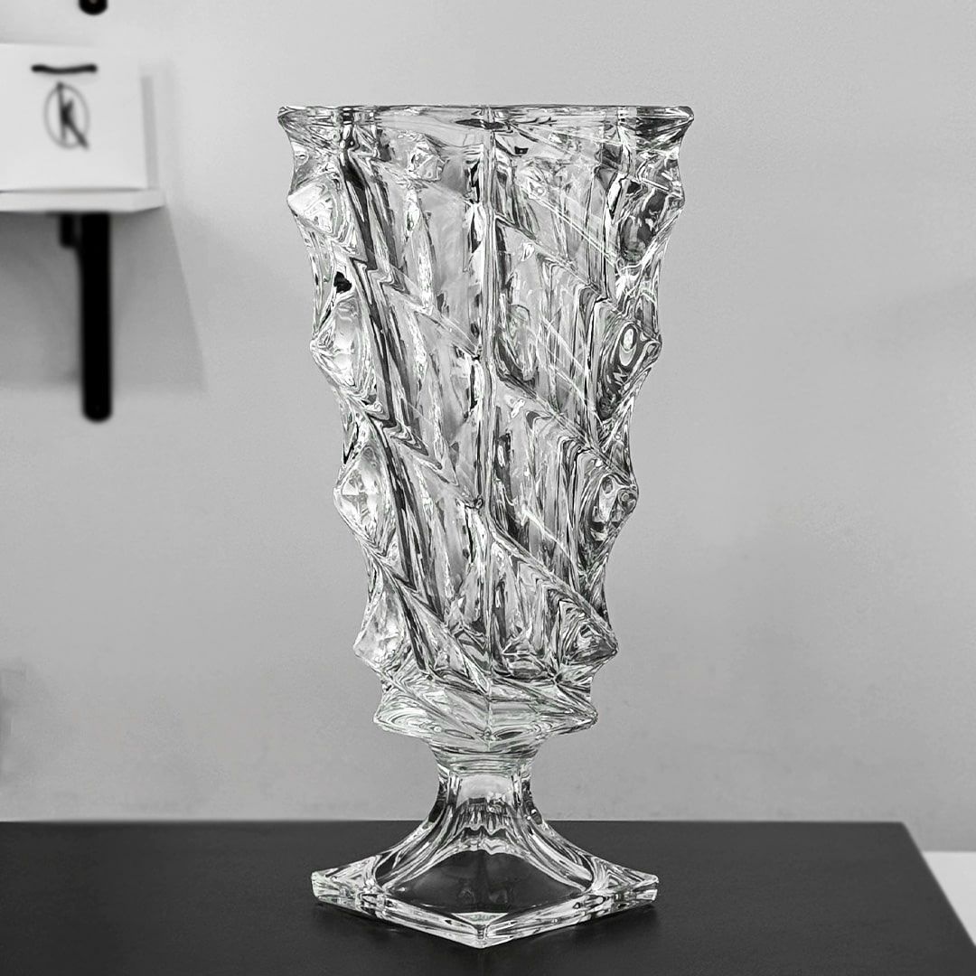 Vaza cu picior din cristal Bohemia
